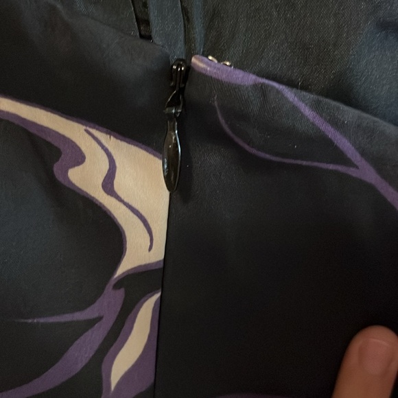 Karen Millen England Strapless Floral Ribbon Corset Dark Purple Black Top 8 - Picture 11 of 14